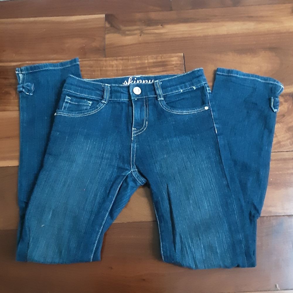 GYMBOREE GIRLS SKINNY JEANS WITH BOW AND RHINESTONE DETAIL 8
